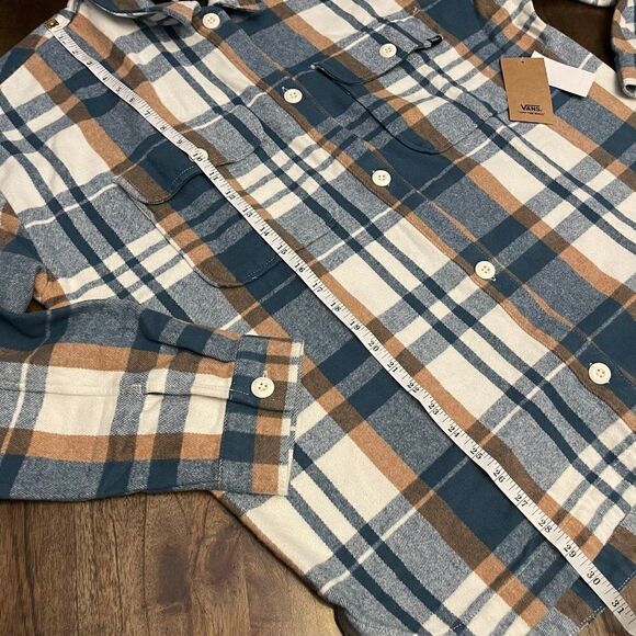 Vans Eliza Cream & Teal Flannel Shacket - Picture 8 of 8